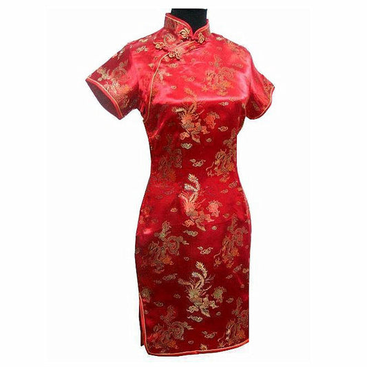 Chinese Red Cheongsam Dress