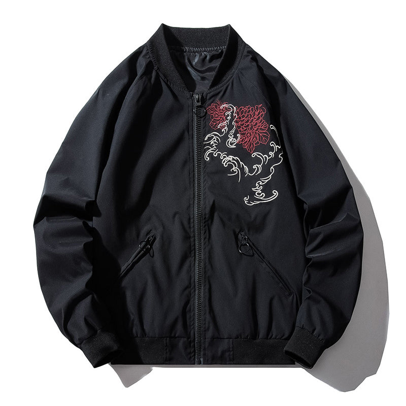 Dragon Embroidered Bomber Jacket