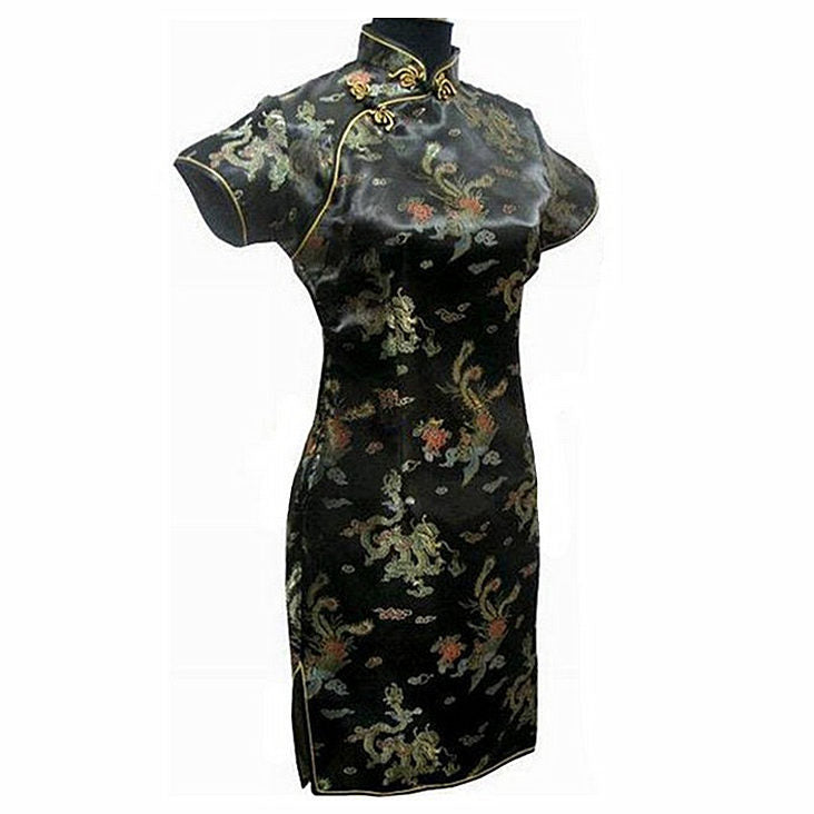 Chinese Deep Green Cheongsam Dress