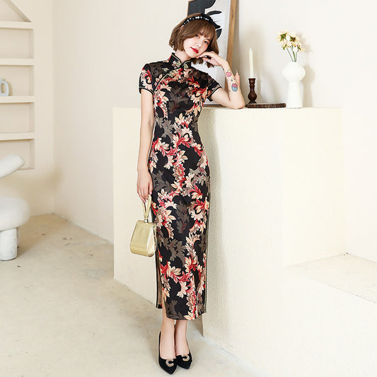 Chinese Chain Flower Cheongsam Dress