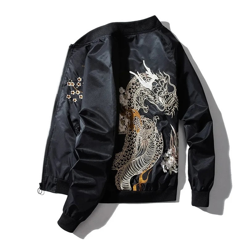 Traditional Chinese Dragon Bomber Jacket