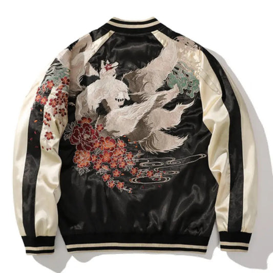 Nine Tailed Fox - Embroidered Bomber Jacket