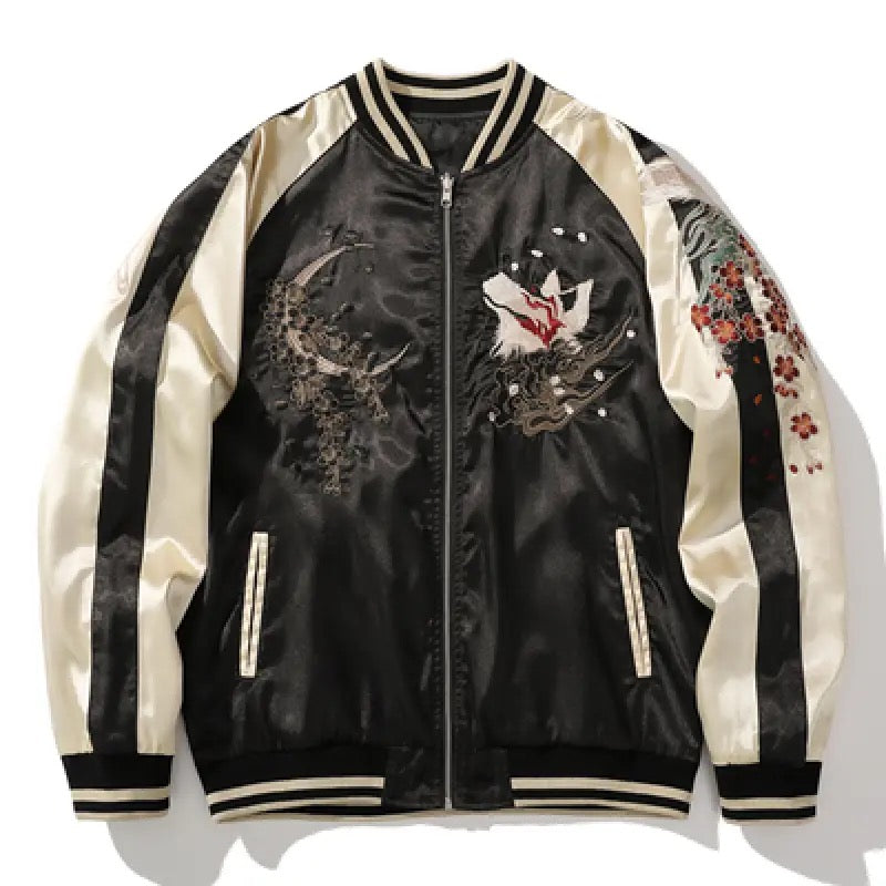 Nine Tailed Fox - Embroidered Bomber Jacket