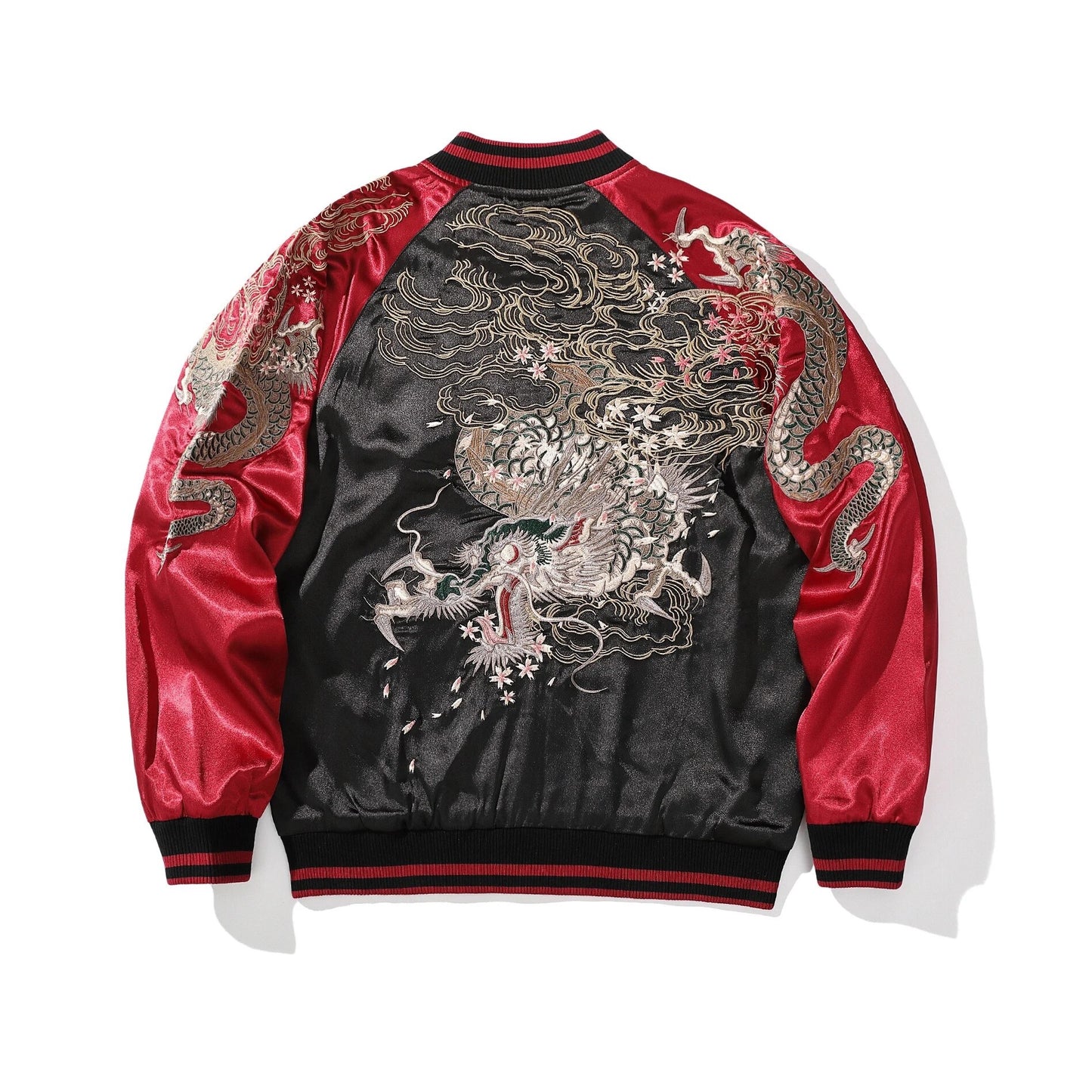 Reversible Dragon & Clouds Sukajan Bomber Jacket