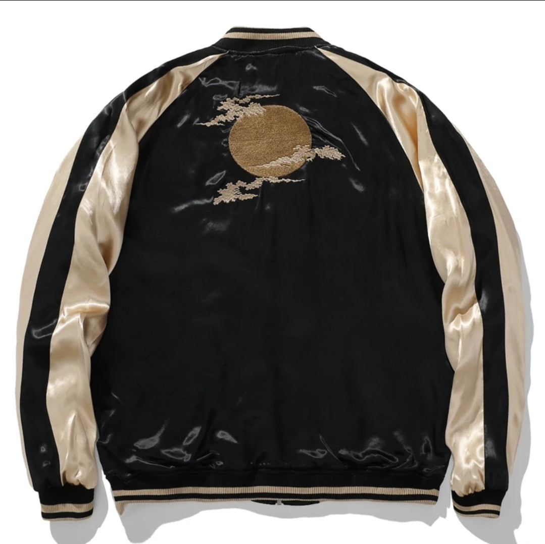 Mythical Dragon Embroidered Bomber Jacket