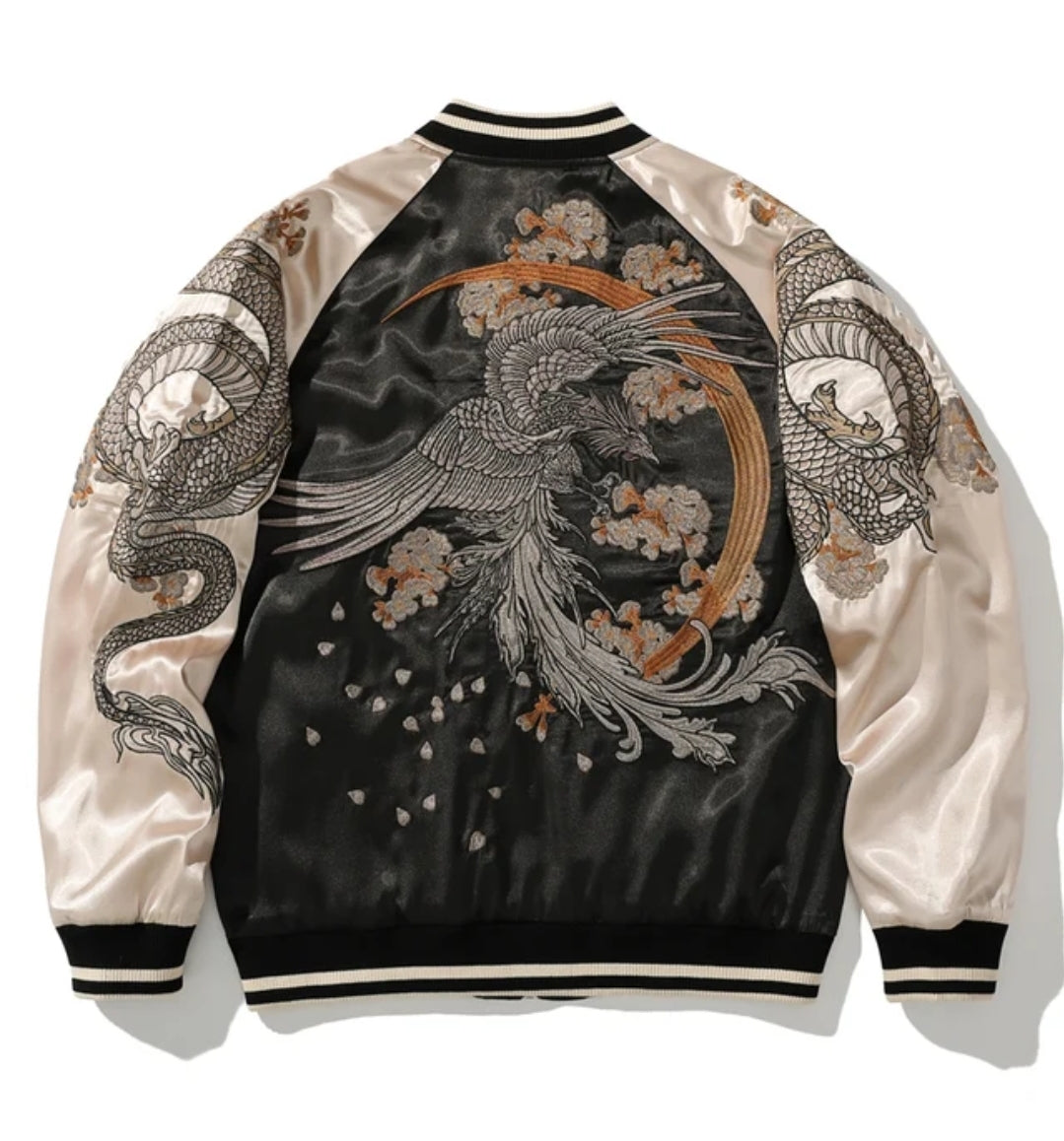 Phoenix Embroidered Bomber Jacket