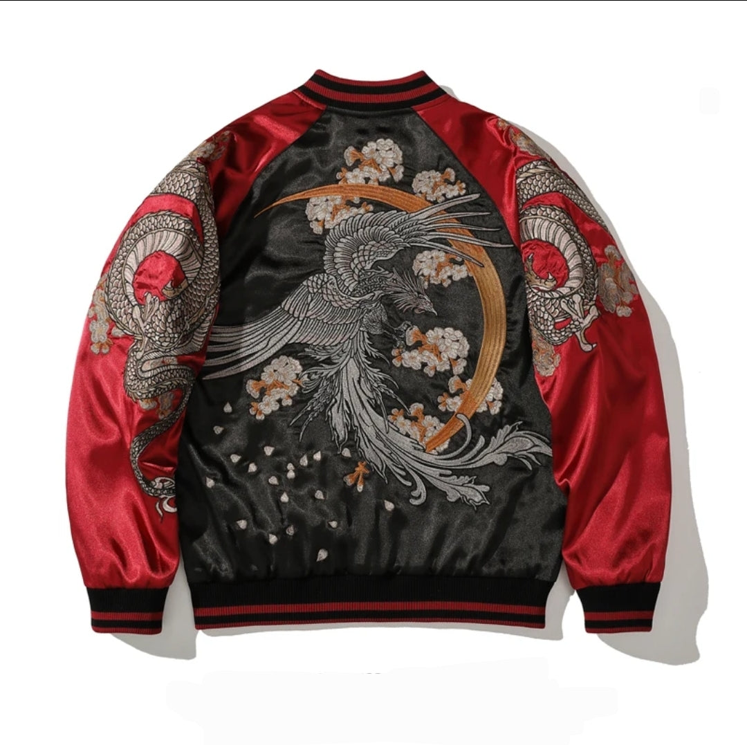 Phoenix Embroidered Bomber Jacket